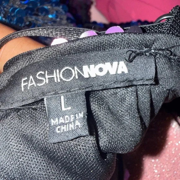 Fashion Nova Black and Purple Sequin Dress - Picture 2 of 5